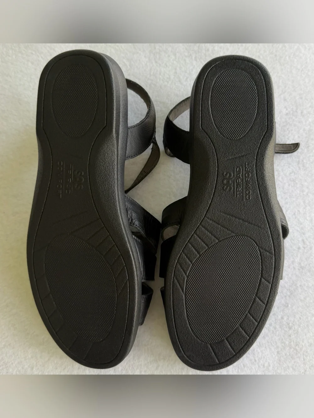 SAS Handcrafted Leather Huarache Sandals Black Stitch Detail Ankle Strap Size 10